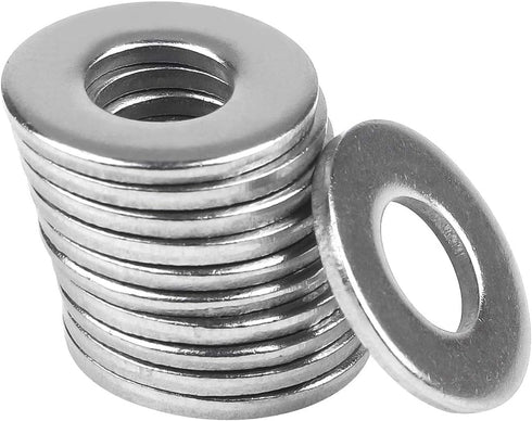1/4 Inch Stainless Flat Washer, 5/8 Inch Outside Diameter, 304 Stainless Steel, 100 Pieces