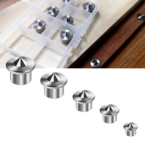 Stainless Steel Dowel Pin Centers Set, 5pcs Dowel Pins of 1/4" 3/8" 5/16" 7/16" 1/2" for Joinery Accessories