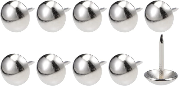 Upholstery Nail Tacks, 120Pcs Iron Round Thumb Push Pins for House Construction, Silver Tone