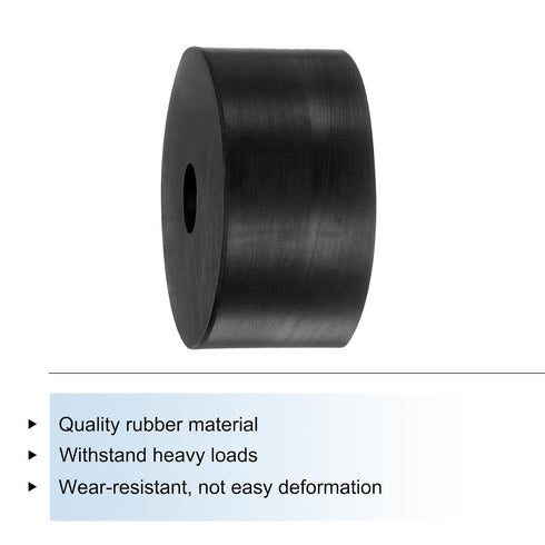 uxcell 4pcs Rubber Spacers, 2" OD, 1/2" ID, 1" Height Round Anti Vibration Spacer Rubber Bushing for Home Car