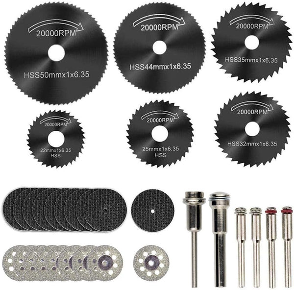Cutting Wheels for Rotary Tool, Diamond Metal Wood Cutting Wheels, Drill Cutting Disc with 1/8" Shank, Resin Cutting Off