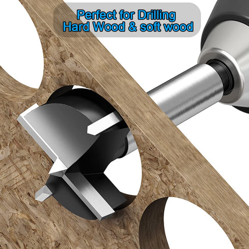 1 Inch Carbide Forstner Drill Bit, Tipped Bit for Hard Wood, Woodworking Hinge Cutter Tool Kits