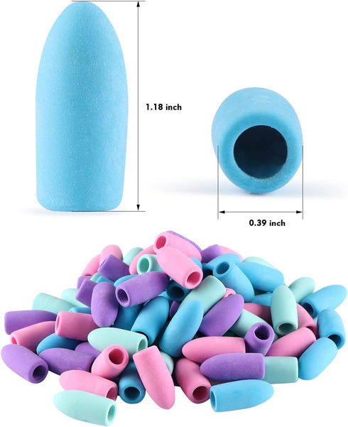 Pencil Erasers, Pencil Top Erasers, Toppers, Cap Erasers for Kids, Bulk Pencil Top Erasers (80Pcs/Box)