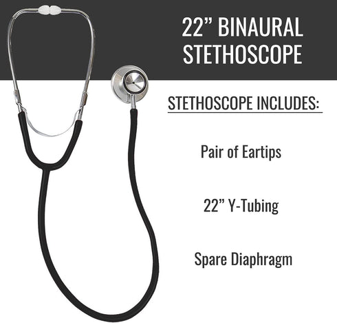 MABIS Blood Pressure Cuff and Dual Head Stethoscope Kit, Home Sphygmomanometer with Calibrated Nylon Cuff, Professional