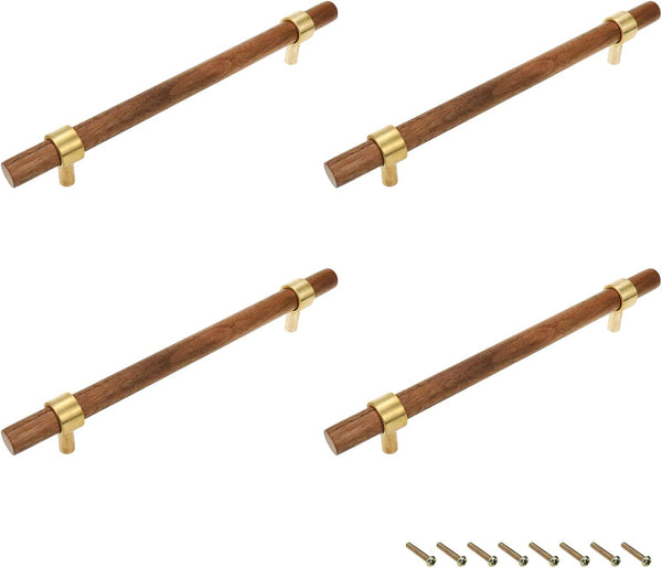 Drawer 8.66"/220mm Pulls Brass Walnut Kitchen Wardrobe Cabinet Hardware Pull Handle Adjustable