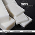 HDPE Block PE Polyethylene Rectangular Hard Plastic Tapping Block for DIY Projects, 2pcs White