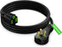 Maximm Flat Plug Extension Cord, 4 ft Low Profile 14AWG with Slim Space-Saving Plug Design, Black