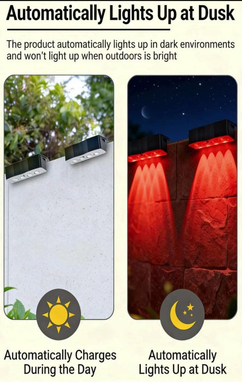 Generic Solar Wall Washer Light, RGB Color Changing LED, Solar Powered, Auto On/Off, Waterproof, for Patio, Garden