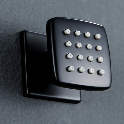 Nozzles.72888-9 RANDOM Shower Body Spray Jets, Matte Black Brass Square Shower Body Sprayer Spa Massage Showerhead Side