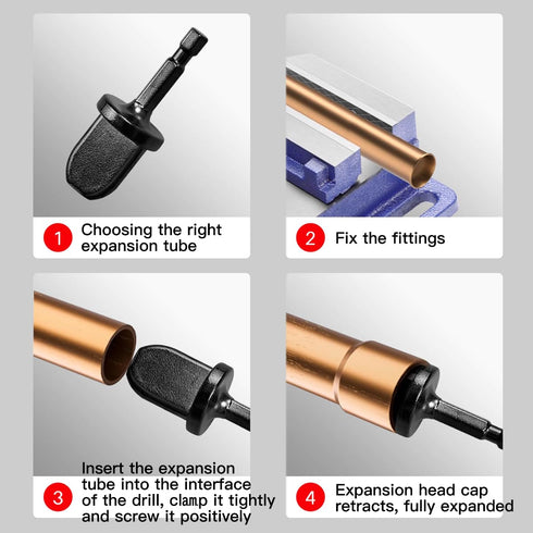 11pcs HVAC Repairing Set, Air Conditioner Copper Tube Expander Swaging Tool with 1/4'', 3/8'', 1/2'', 5/8'', 3/4'',