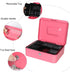 Cash Box with Money Tray, Large Money Box with Key Lock, 9.8 x 7.9 x 3.5 inches, Pink