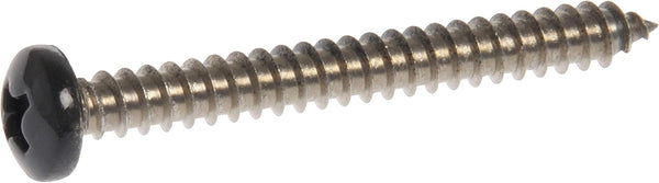 The Hillman Group 44375 8 x 2-Inch Black Pan Head Phillips Sheet Metal Screw, Stainless Steel, 15-Pack