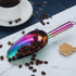 Berglander Stainless Steel Rainbow Ice Scoop, 6 OZ Titanium Colorful Plating Metal Ice Scooper for Kitchen Bar