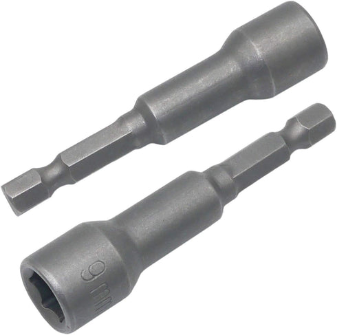 2Pcs 9mm Hex Shank Magnetic Nut Driver Power Screw Drill Bits Socket Wrench Tools