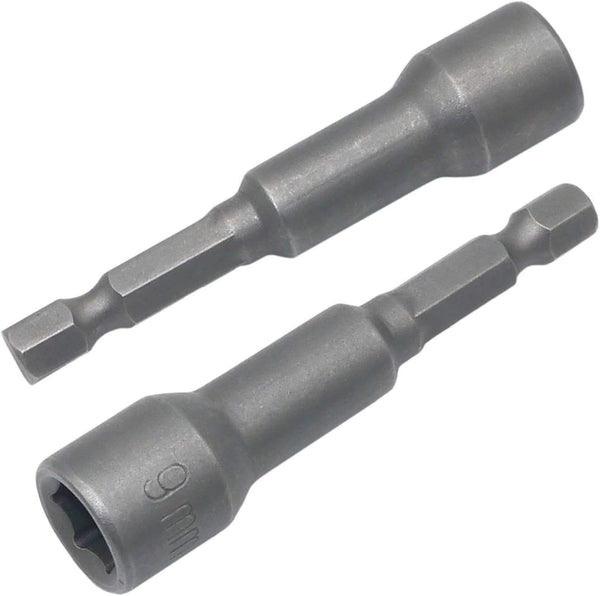 2Pcs 9mm Hex Shank Magnetic Nut Driver Power Screw Drill Bits Socket Wrench Tools