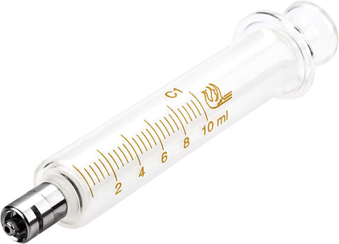 1 Pack Glass Syringes with Caps, 10cc/ml for Laboratory Use