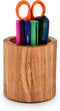 NIRMAN Acacia Wood Round Pencil/Pen Holder for Desk, Multi-Purpose Desktop Organizer for Home, School, Office