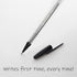 BAZIC Ballpoint Pen Pure Black Color Stick Pens, 1.0 mm Bold Point, 12/Pack