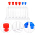 Plastic Test Tube Rack Set, 6pcs Laboratory Test Tubes with Detachable Holder Stand
