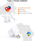 2 Pack Switzerland Travel Plug Adapter, Type J Power Adapter with 3 Outlets, 3 USB Ports (2 USB C), Travel Essentials US to Switzerland, Rwanda, Liechtenstein