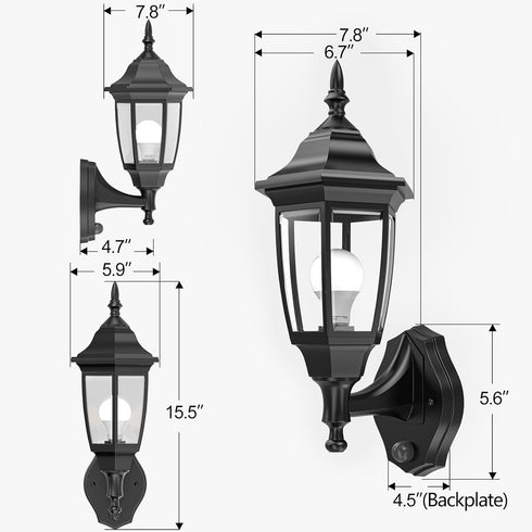 Bulbs, 1 Pack, EMART Dusk to Dawn Plastic Outdoor Wall Light Fixtures with Waterproof and Anti-Corrosion Porch Sconces