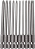 Long Slotted Head and Cross Phillips Screwdriver Bit Sets, 10Pcs with 1/4 Inch Hex Shank, 4 Inch Length