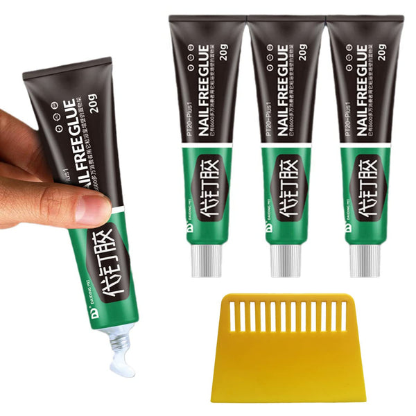 All-Purpose Nail-Free Glue, Multifunctional Adhesive Sealant, 3pcs, for Plastic, Resin, Metal, Glass