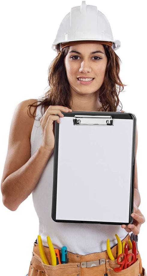 ZCZN Plastic A4 Form Storage Box, Clipboard Case for School, Utility, Office, Medical Personnel, Black