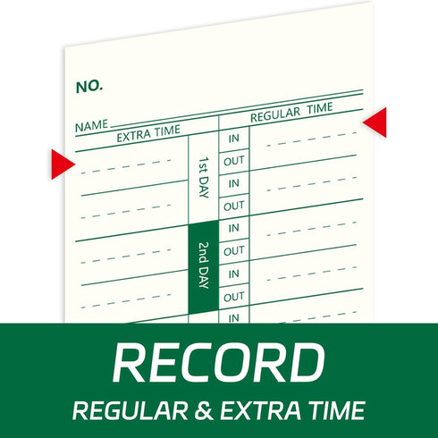 Chuangdi 1000 1 3.5 9 Inches Pieces Time Cards Side Time Clock Cards x Green Print Time Sheets for Employees Weekly