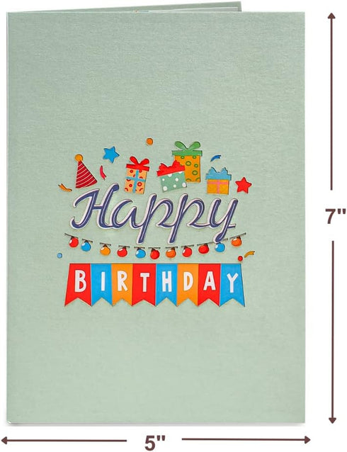 Paper Love Happy Birthday Card, 3D Ice Cream Truck Pop Up Birthday Card for Boys and Kids - 5"x7" Cover