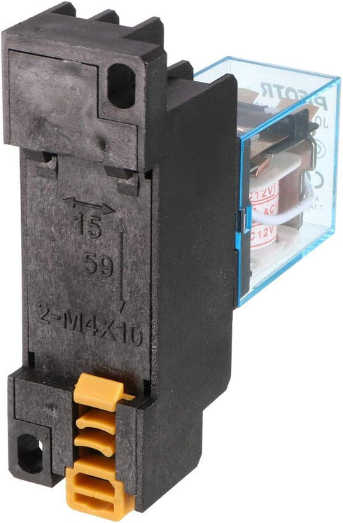 uxcell a13060500ux0313 AC 12V Coil 8 Pin Electromagnetic Power Relay with Base, Black