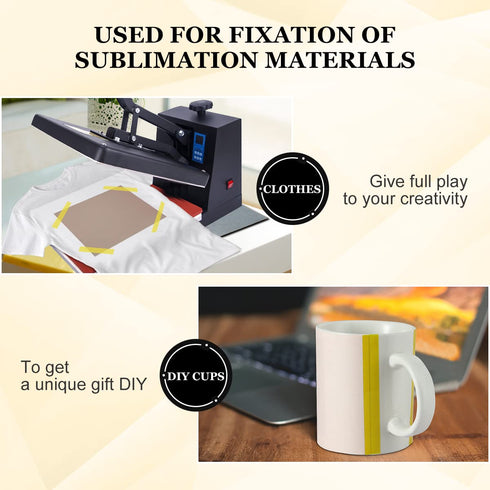 Polyimide Film Adhesive Tape, High Temperature Tape 1 inch x 36 Yds, No Residue Heat Resistant Tape