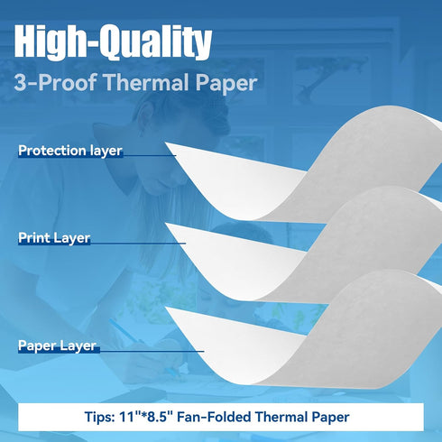 Atnadov 8.5 11 Inch, 200 M08F, M832, M834, MT800 Packaging (200 Thermal Printer Paper x Sheets US Letter Size