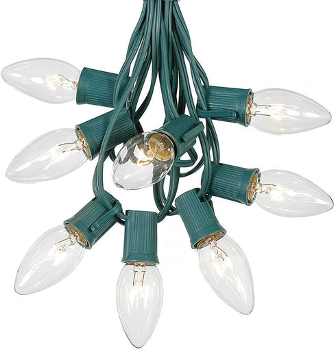 Novelty Lights C9 Clear Christmas String Light Set - 25 Foot, Indoor/Outdoor,