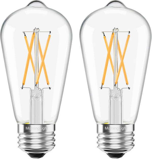 MorningLight Dimmable Vintage LED Edison Bulbs 60Watt, E26 LED Edison Bulbs 60