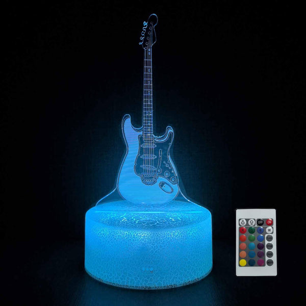JOCHUI 3D Guitar Light, Music Lamp Illusion Table Lamp with 16 Colors Touch