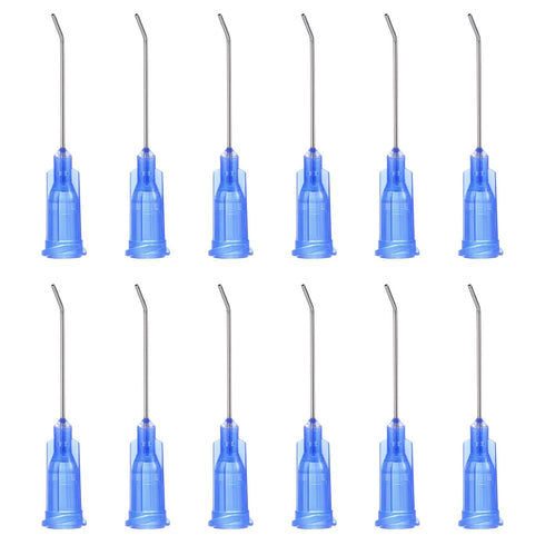 PATIKIL 22G Blunt Tip Dispensing Needles, 12 Pcs, 1 Inch Industrial Liquid Dispenser Needle with Lure Lock, Blue