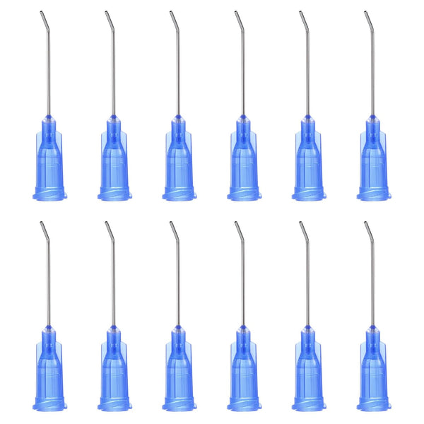 PATIKIL 22G Blunt Tip Dispensing Needles, 12 Pcs, 1 Inch Industrial Liquid Dispenser Needle with Lure Lock, Blue