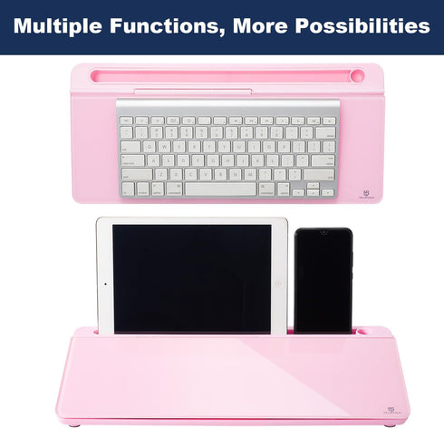 TSJ OFFICE Desktop Whiteboard Dry-Erase Board, Computer Keyboard Stand with Drawer, Desk Organizers for Office