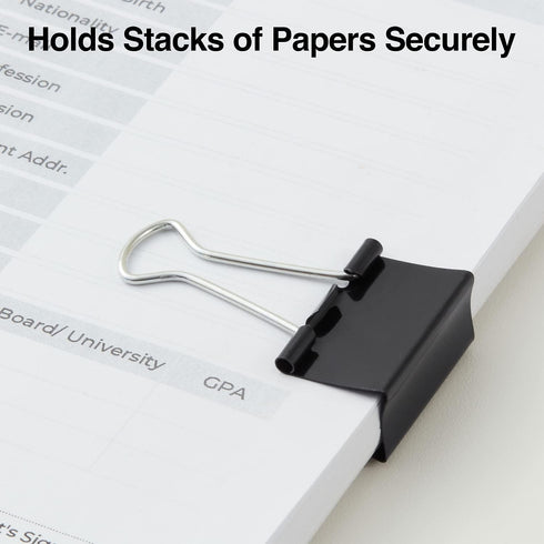 Staples 395200 Medium Binder Clips, Bulk Pack, Black, 1 1/4-Inch Size, 144/Pk