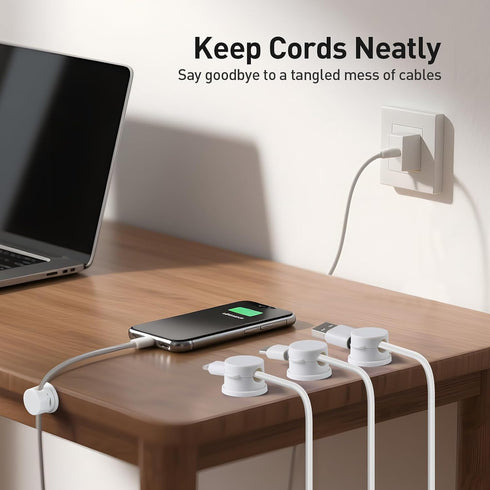 AGPTEK 8 Pack 360 Magnetic Cable Clips, Upgraded Rotatable Cord Holder Clips for Nightstand, Desk Cord Organizer