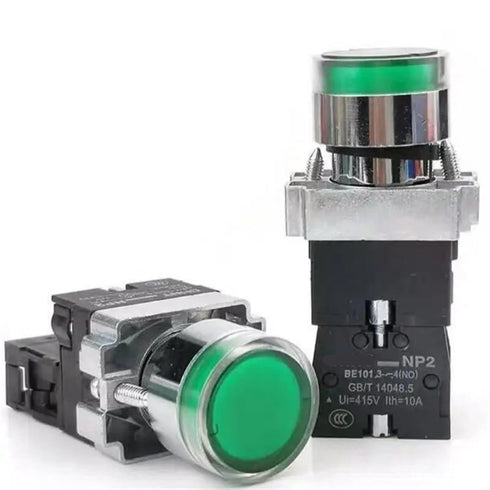 ALLIN8 2Pcs NP2-BW3361 12V LED Start Switch Self Reset Nomally Open Button,Industrial Equipment