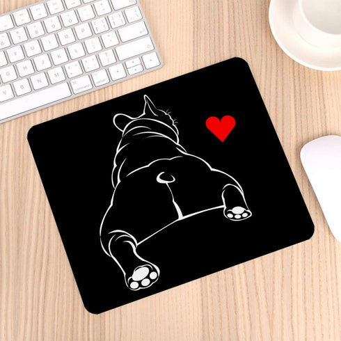 Gaming Mouse Pad Adorable Dog Breed Cute Pet Animal Bulldog French, Non-Slip Rubber Mouse Pad for Computers
