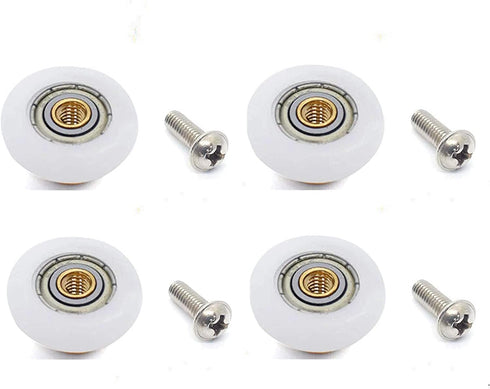 Shower Door Rollers Metal Alloy Wheels for Bathroom Glass Sliding Door Pulleys (Option A, Dia 19MM)