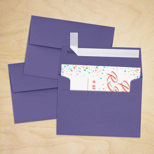 LUXPaper 4Bar A1 Invitation Envelopes | 3 5/8" x 5 1/8" | Peel & Press | 80lb. Text | Wisteria Purple | 50 Qty