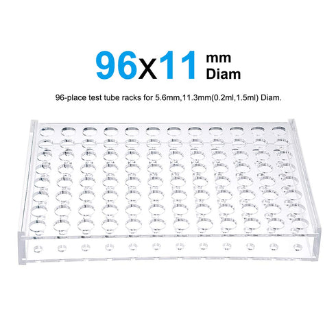 uxcell Test Tube Rack Holder Lab Stand Acrylic 96-Well Clear for 0.2ml,1.5ml