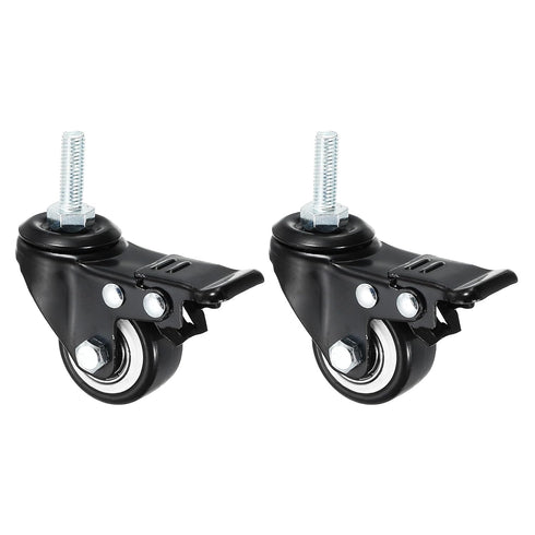 PATIKIL 1.5 Inch Stem Casters, 2 Pack PU Threaded Stem Caster Wheel