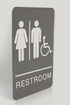 Headline Sign 5222 ADA Wheelchair Accessible Restroom Sign, 6 x 9 Inches, Light Gray/White, Made in USA