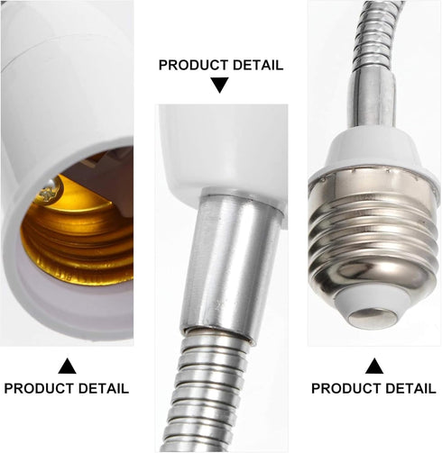 E27 Flexible Light Bulb Lamp Socket Adapter, Adjustable Edison Bulb Socket Extension for Home Light Fixtures