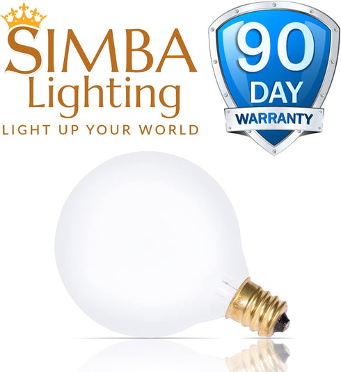 G16.5 Bulb 40W E12 (10 Pack) 120V, 2700K Dimmable Simba Lighting Small Globe Round Candelabra Base for Chandelier